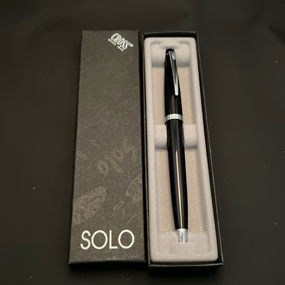 Vintage 1994 Cross Solo Ballpoint Pen-Black/Silver